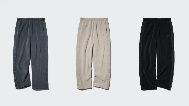 UNIQLO and NEEDLES 2025秋冬系列刷毛寬褲，各1290元。品牌提供