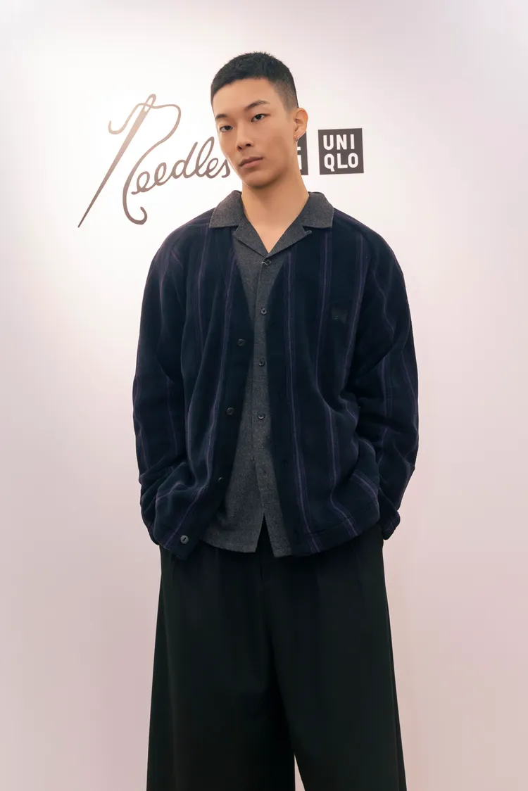 開襟外套單獨推出紫黑色條紋款式，相當有辨識度。品牌提供