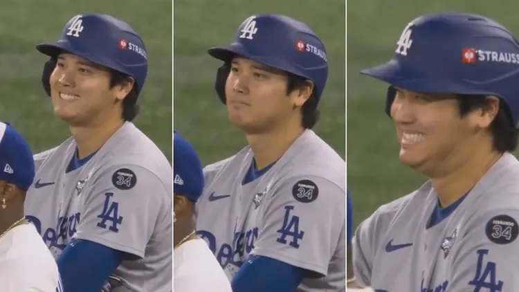 大谷翔平疑似搞笑对蓝鸟全场球迷做出回应。翻摄自台南Josh threads