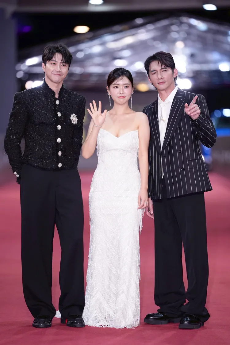 韓國女生Judy跟温昇豪、江宏傑一起走紅毯。彭欣偉攝