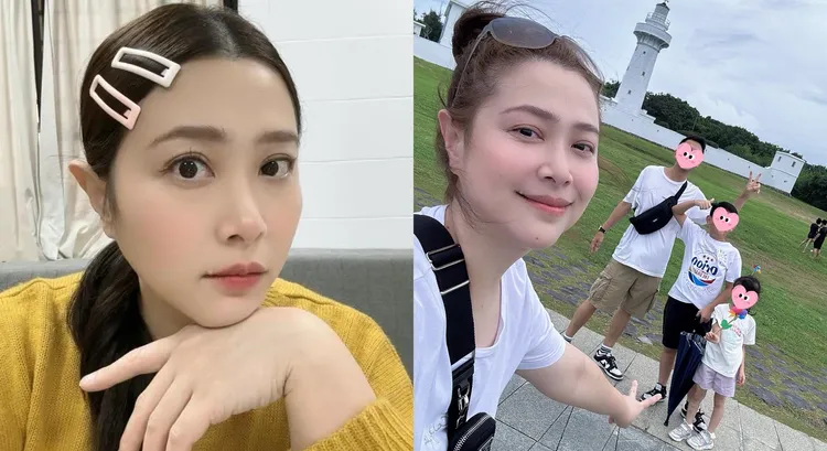 可蓝和圈外老公婚后育有一对儿女。翻摄可蓝脸书