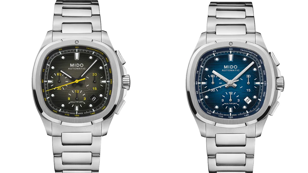 MIDO Multifort TV Chronograph计时码表，各7万7100元。品牌提供