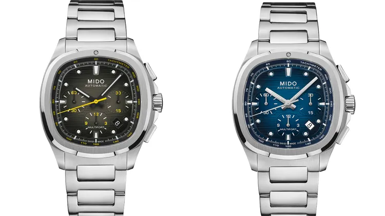 MIDO Multifort TV Chronograph計時碼錶，各7萬7100元。品牌提供