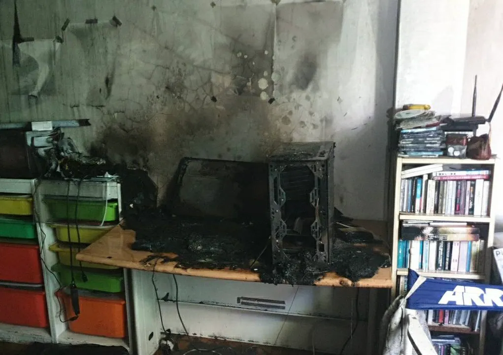 北市火警以电器、烹饪唯一、二名。翻摄画面