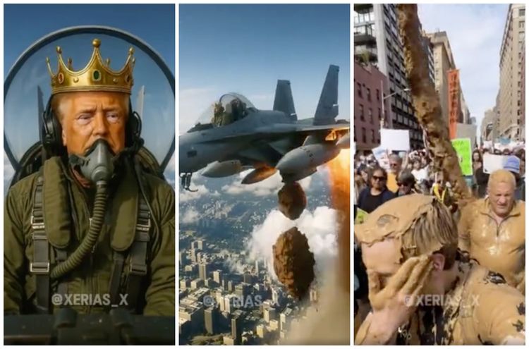 幼稚鬼?川普回應「無王日」抗議者 竟空中轟炸「褐色泥狀物體」