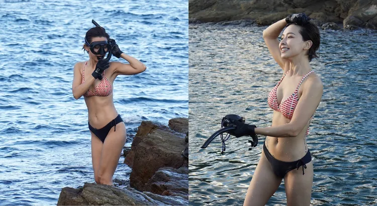 吳婉君日前分享海邊戲水照。翻攝吳婉君臉書
