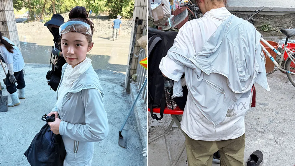 李多慧今天到灾区当志工。翻摄自李多慧IG