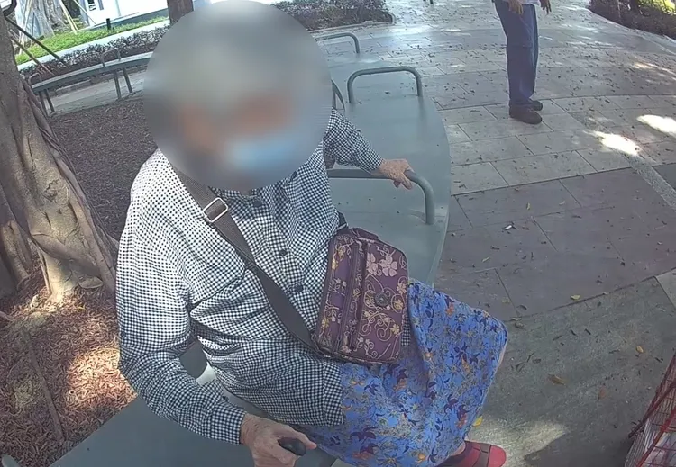 熱心民眾協助報警助徐姓老嫗返家。翻攝畫面