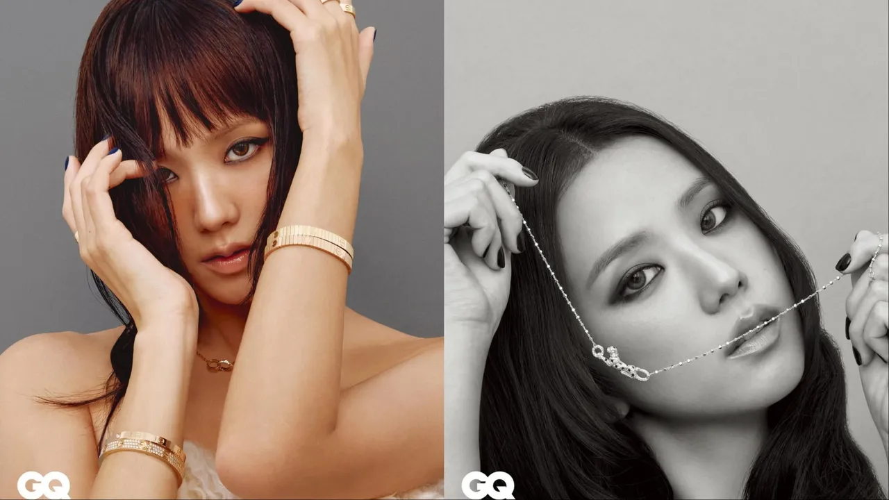 Jisoo在最新时尚大片中彻底「黑化」。翻摄gq_korea IG