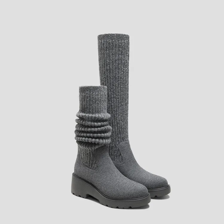 娜璉、Mina同款VIVAIA Eduarda針織長靴，8680元。品牌提供
