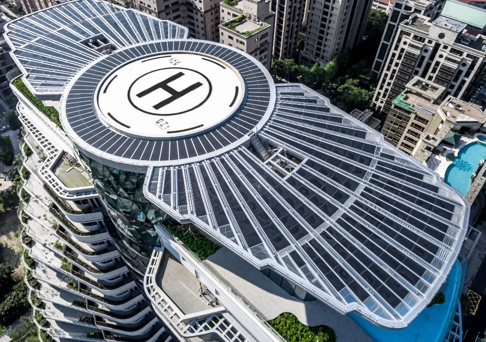 位于陶朱隐园豪宅顶楼的停机坪。陶朱隐园提供