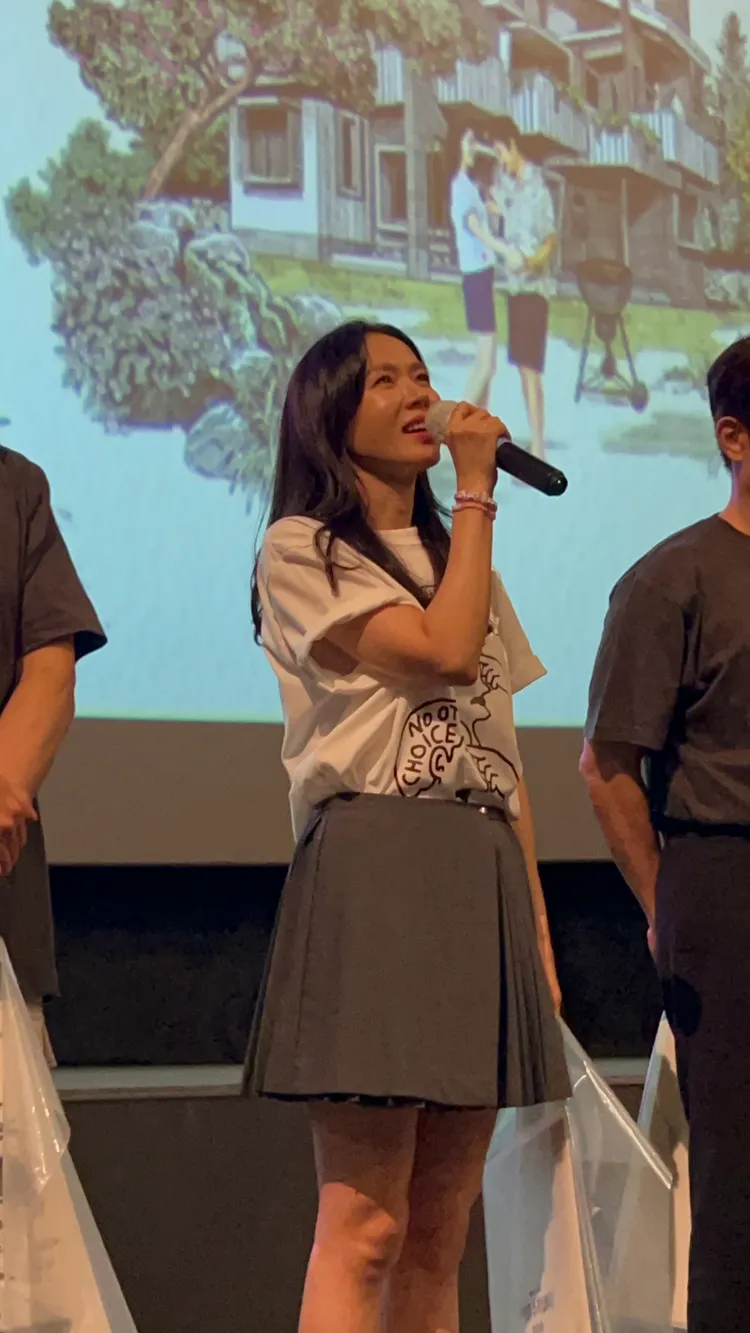 孫藝真睽違7年拍電影，9月28日現身影廳活動，因為是她的最後一場宣傳，忍不住想哭。翻攝CJ ENM IG