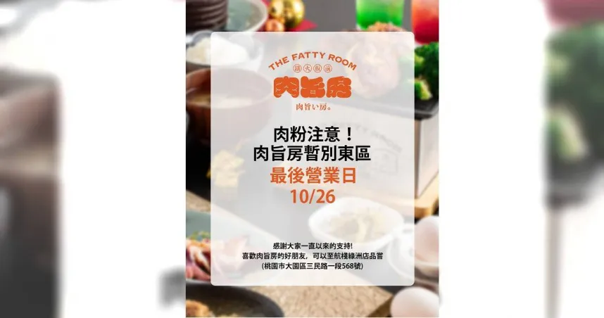 肉旨房東區創始店宣布月底歇業。翻攝自肉旨房