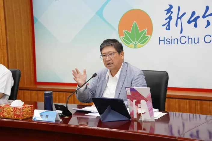 杨文科要求各单位务实做好防灾工作。新竹县府提供