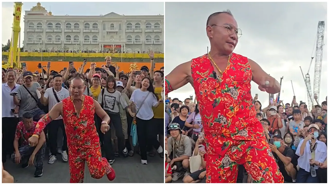 竹北「吊车大王」胡汉䶮,在此次花莲洪灾捐赠不少物资,还派出山猫与怪手协助救灾。翻摄启德机械起重工程脸书