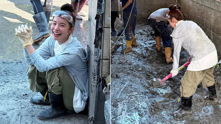 李多慧到災區當志工。翻攝自李多慧IG