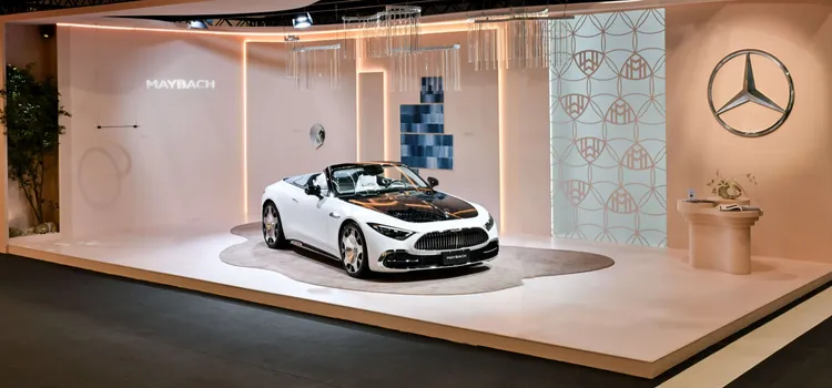 首款Mercedes-Maybach雙坐敞篷跑車自2025年10月24日於ART TAIPEI台北國際藝術博覽會展出。業者提供