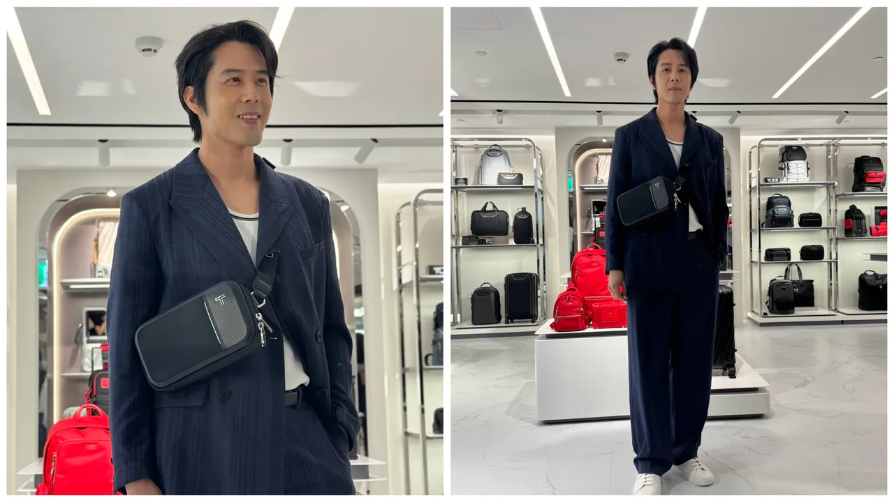 胡宇威今日出席TUMI麗晶精品新店開幕活動,透露有收行李的「強迫症」。張家玲攝
