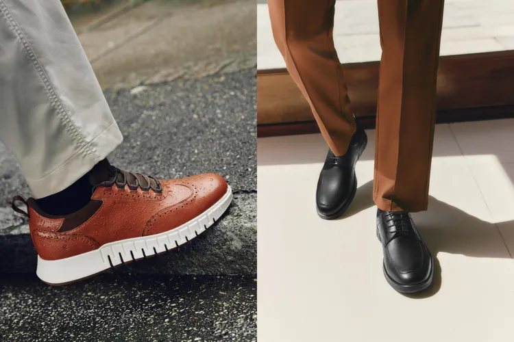 男鞋GRUUV STUDIO（左）、S LITE HYBRID（右）系列皆將正裝設計與舒適性能融為一體。品牌提供