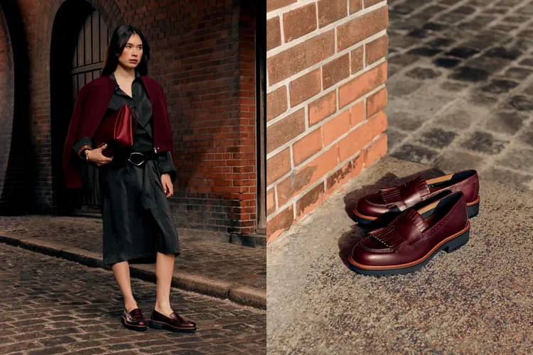 METROPOLE OSLO學院風樂福鞋則以皮革流蘇綴飾搭配布洛克雕花延邊條。品牌提供