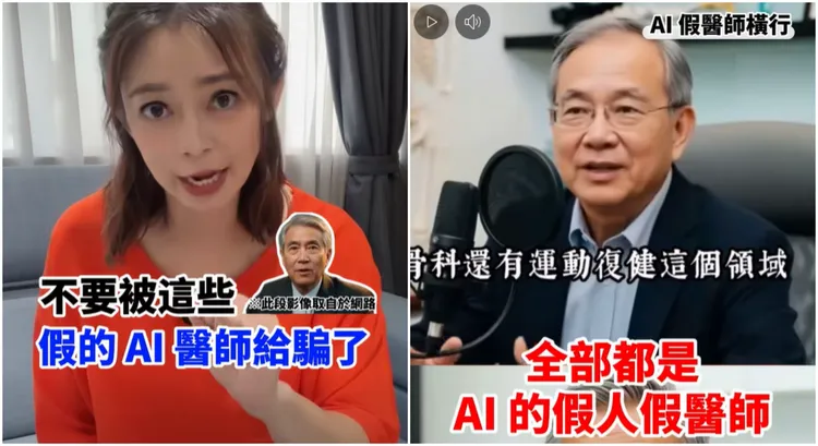 AI假医师影片横行网路,连专家都直呼离谱!翻摄郑凯云脸书