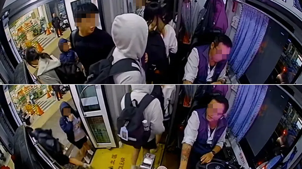 桃园客运司机遭一名学生讥讽,气得他直接追下车动粗。桃园客运提供