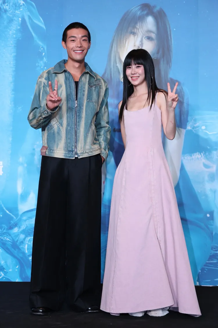 白安（右）羞認牧森是理想型。彭欣偉攝