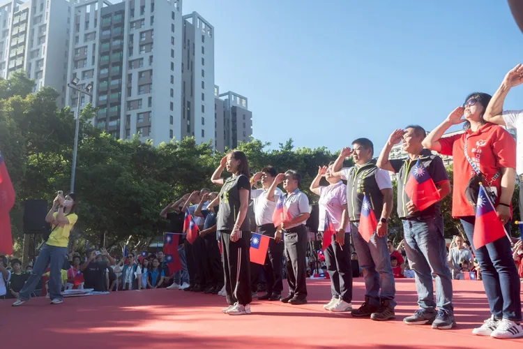 林口區升旗典禮。翻攝畫面