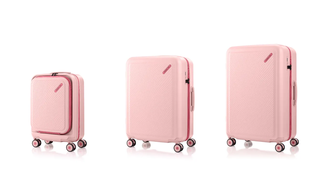 Samsonite RED TOIIS OCEAN 20吋登机箱(左起)/8900元、25吋/9800元、28吋/1万1000元。品牌提供