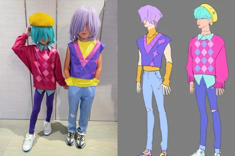 2個兒子另也變身《獵魔女團》中的人氣男團「SajaBoys」成員。翻攝關穎IG