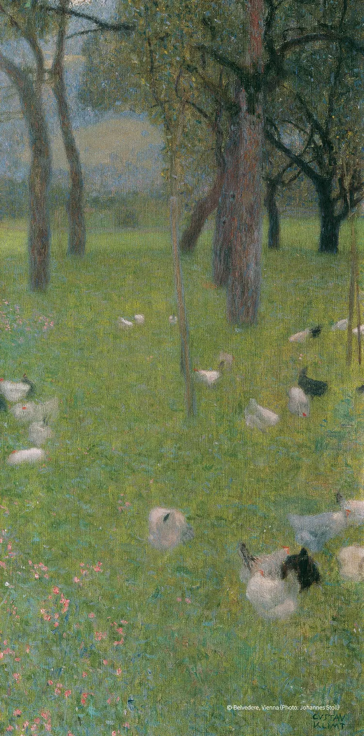 古斯塔夫・克林姆珍稀真跡〈After the Rain〉。史博館提供