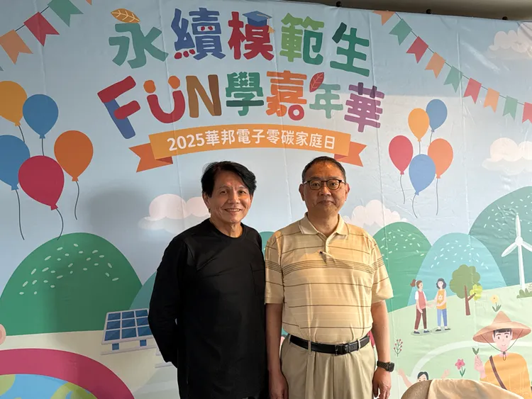 華邦電董事長焦佑鈞（右）與華邦電總經理陳沛銘（左）。呂承哲攝