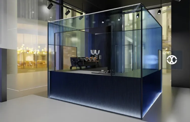 A9樓層「SKM MEN’S」模擬圖，可看出精品CHLIV將設置咖啡櫃位。新光三越提供