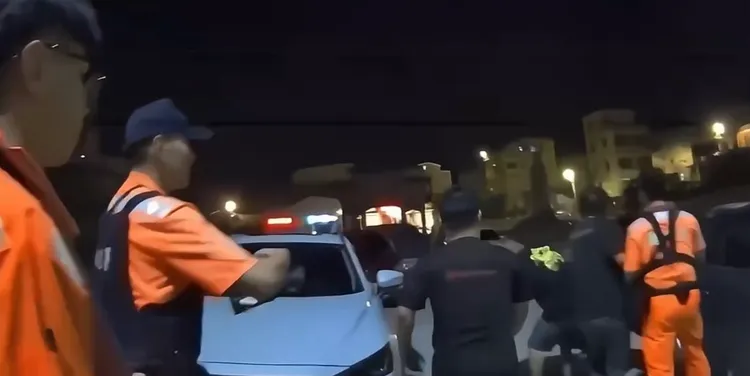 為搶黃魚釣點，金門漁民大打出手。翻攝畫面