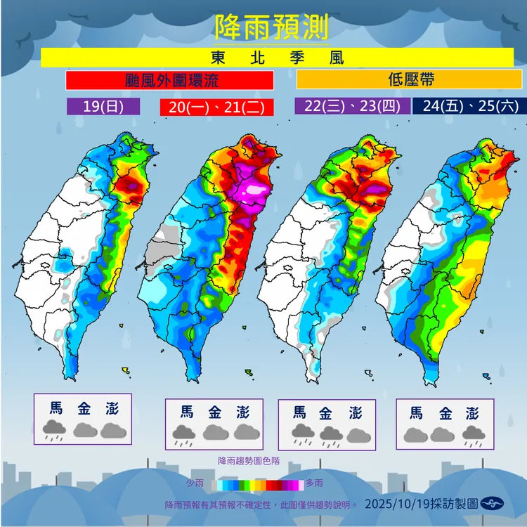 未來降雨趨勢。氣象署提供