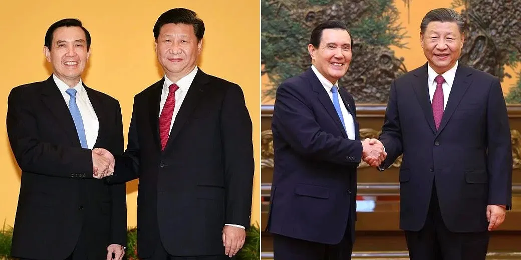 2015年(左)及2024年马习会,2人身高似乎拉开。翻摄自星洲日报