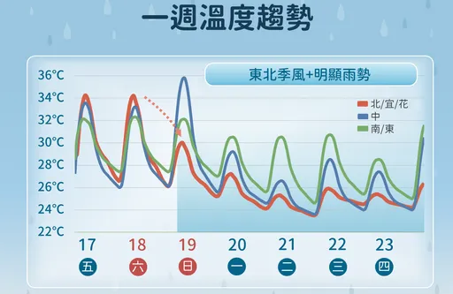 沒連假週休變天!全台氣溫降至24度 颱風「風神」將生成