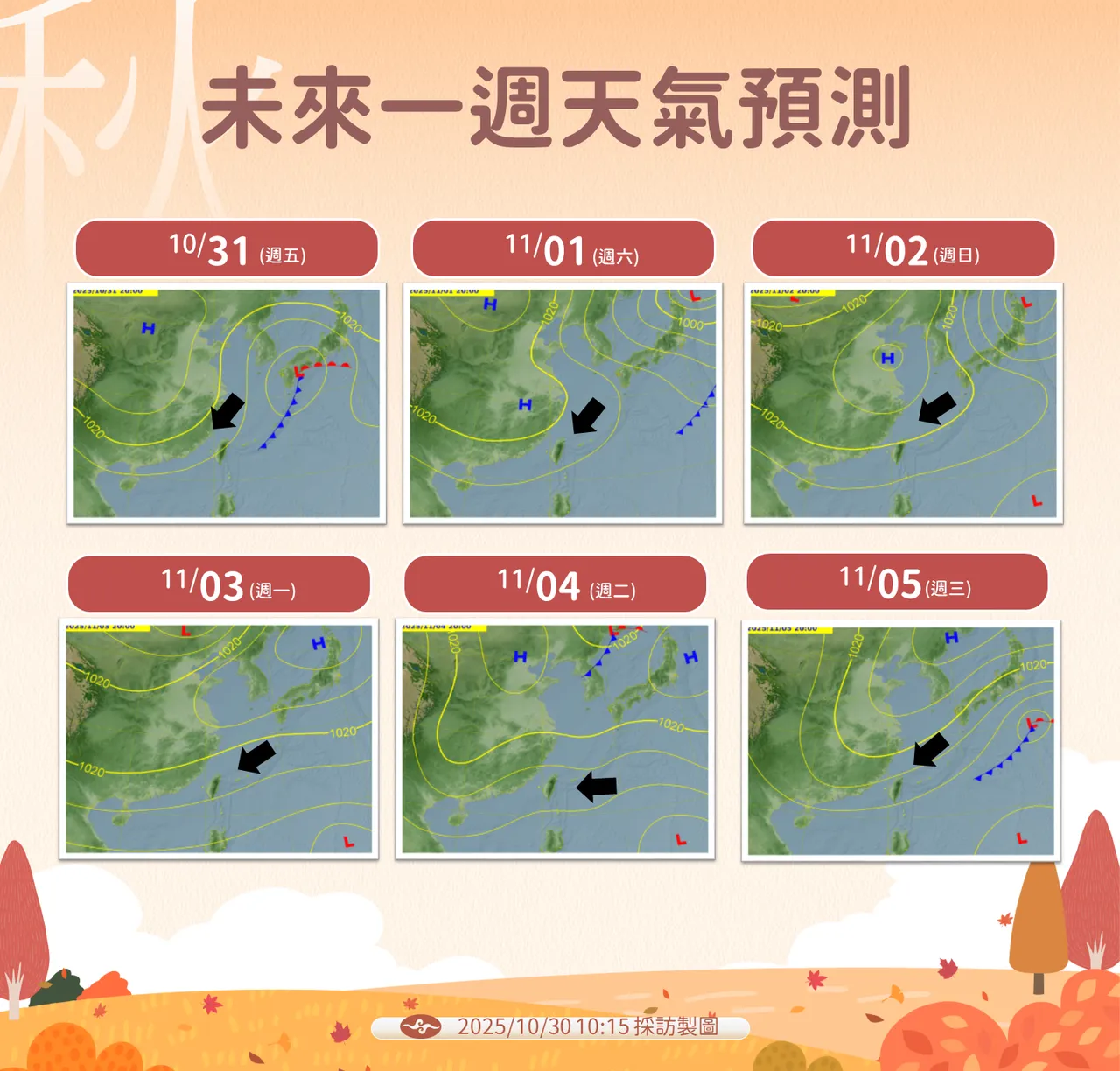 天气趋势。气象署提供