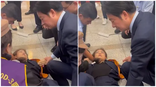 獅姐在總統府昏倒 賴總統「醫師魂上身」秒蹲地診斷