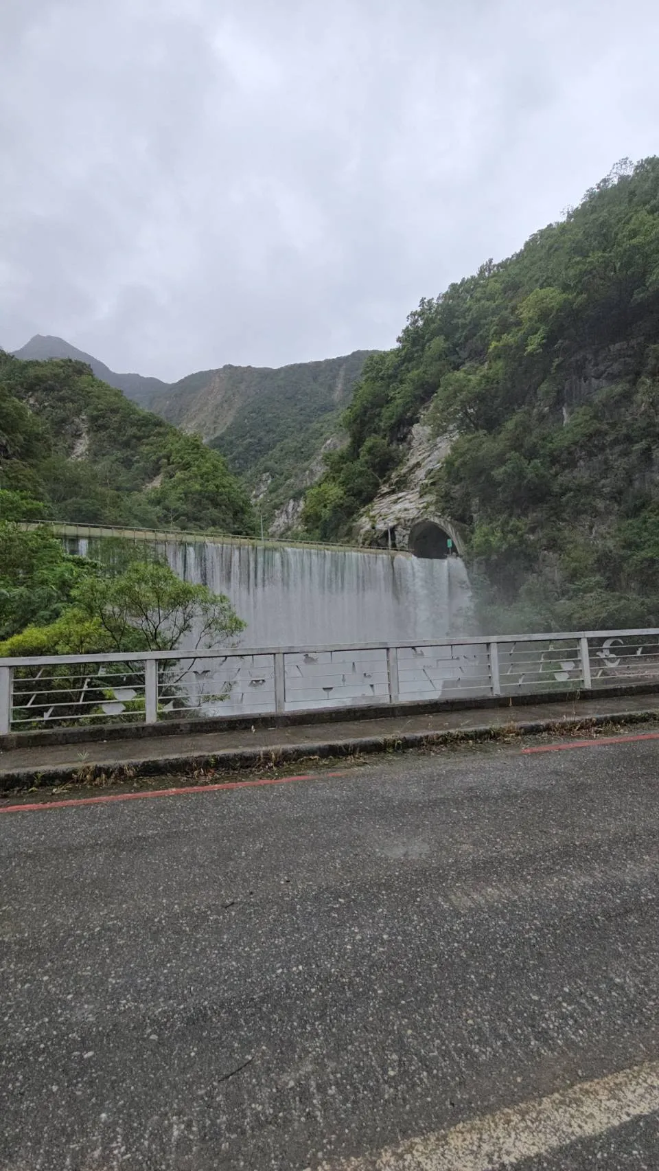 鲁丹桥面溢流情况。林保署花莲分署提供