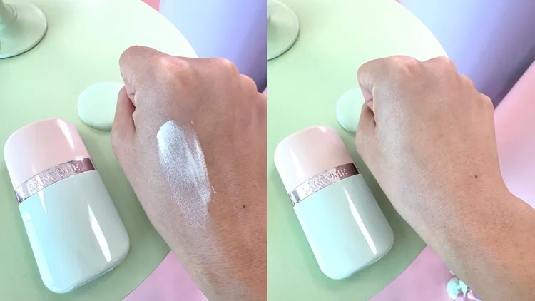 唯我水感潤色妝前乳#無瑕綠。張家玲攝