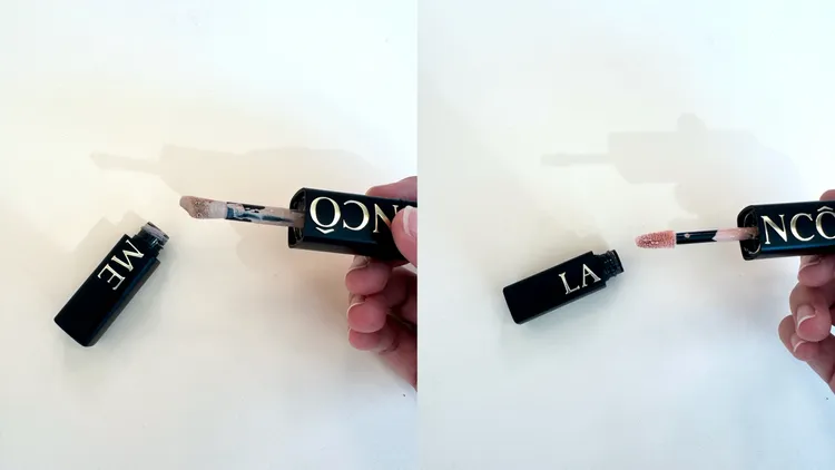 蘭蔻零粉感超持久遮瑕提亮液採兩頭設計。張家玲攝