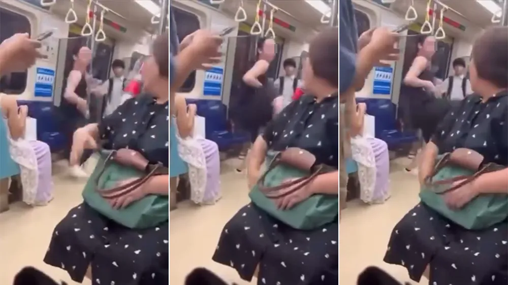 北捷踹人事件另一个角度的画面又引起讨论。翻摄自「记者爆料网」脸书