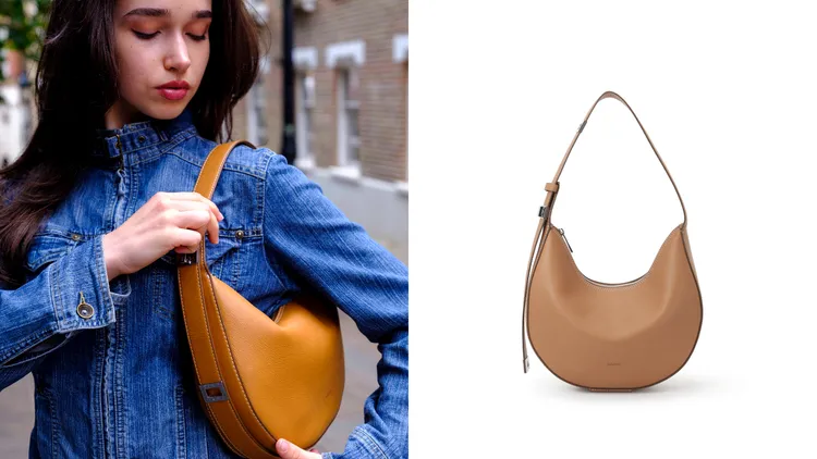 NINA II Circle斜背袋則以圓弧外型展現品牌一貫的簡約優雅。品牌提供