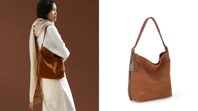 DON Hobo Bag採用流浪包型設計，背起時呈現自然垂墜的流線弧度。品牌提供