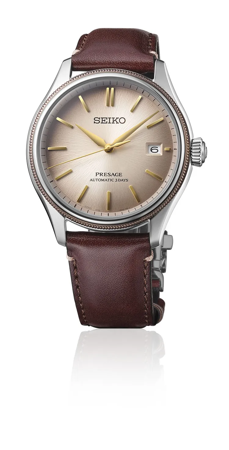Seiko Presage Classic經典系列全新皮革限量錶款SPB529J1，3萬6500元。品牌提供