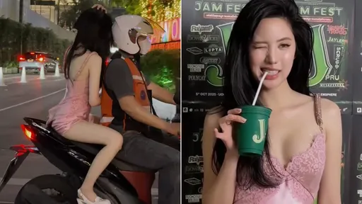影片|女星粉紅睡衣搭機車跑趴 百萬人狂讚!美到女生也一直重播