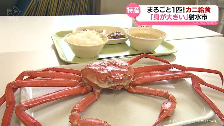 產地的幸福!小學營養午餐竟是整隻「紅雪蟹」