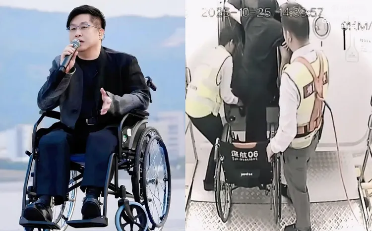 郑智化因坐轮椅登机事件引发讨论。翻摄微博