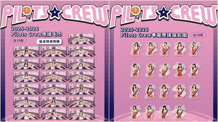新的啦啦队周边都没有赵娟周。翻摄自Pilots Crew脸书